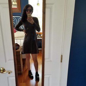 Cute or comfy charcoal grey soft long sleeve dress